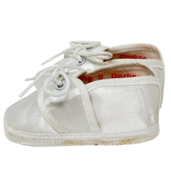 Darling Baby Christening Satin Shoes Newborn Size 0 With Box - Picture 4 of 6